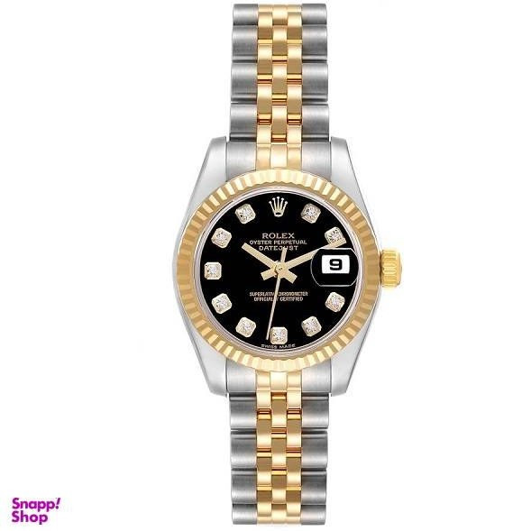 ساعت رولکس زنانه مدل Datejust بند استیل صفحه مشکی